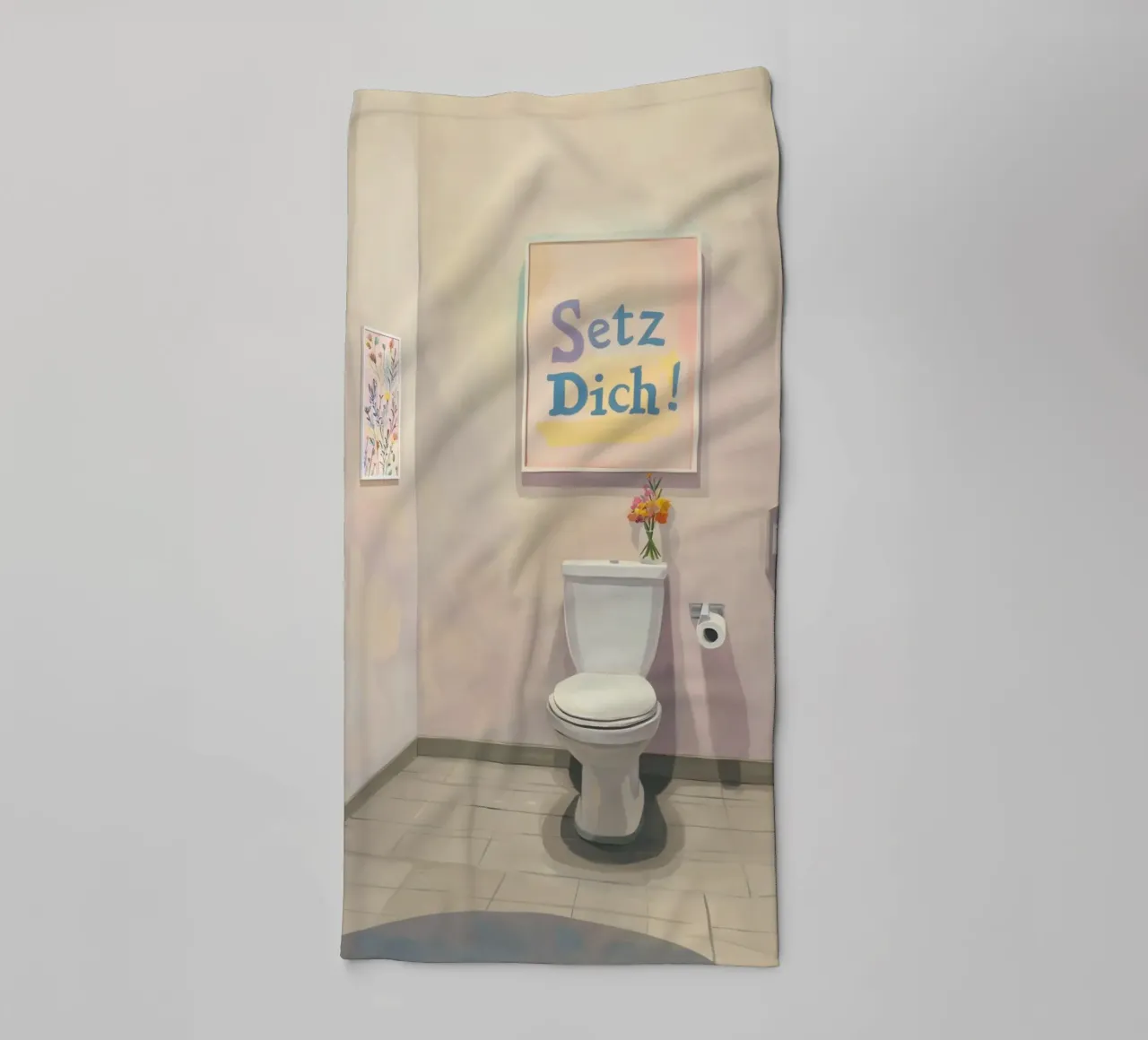 WC, assieds-toi Slogan serviette de bain de Carinaprint