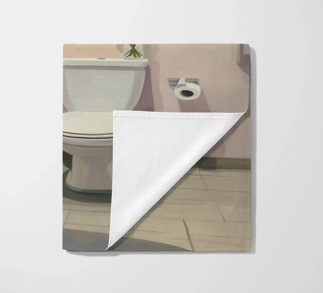 WC, ga zitten Slogan strandhanddoek van Carinaprint