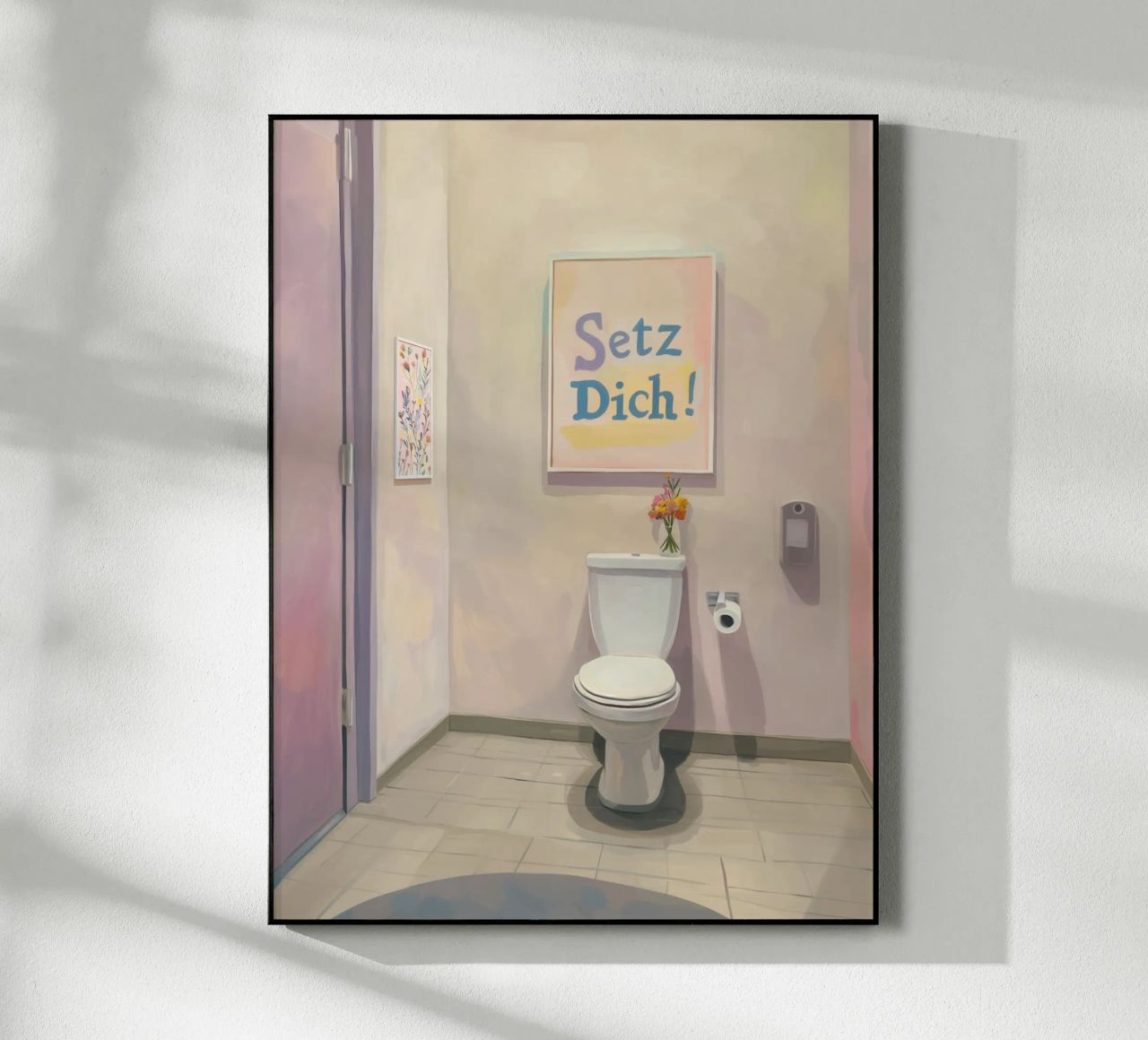WC, setz dich Slogan Acryl-Glas von Carinaprint