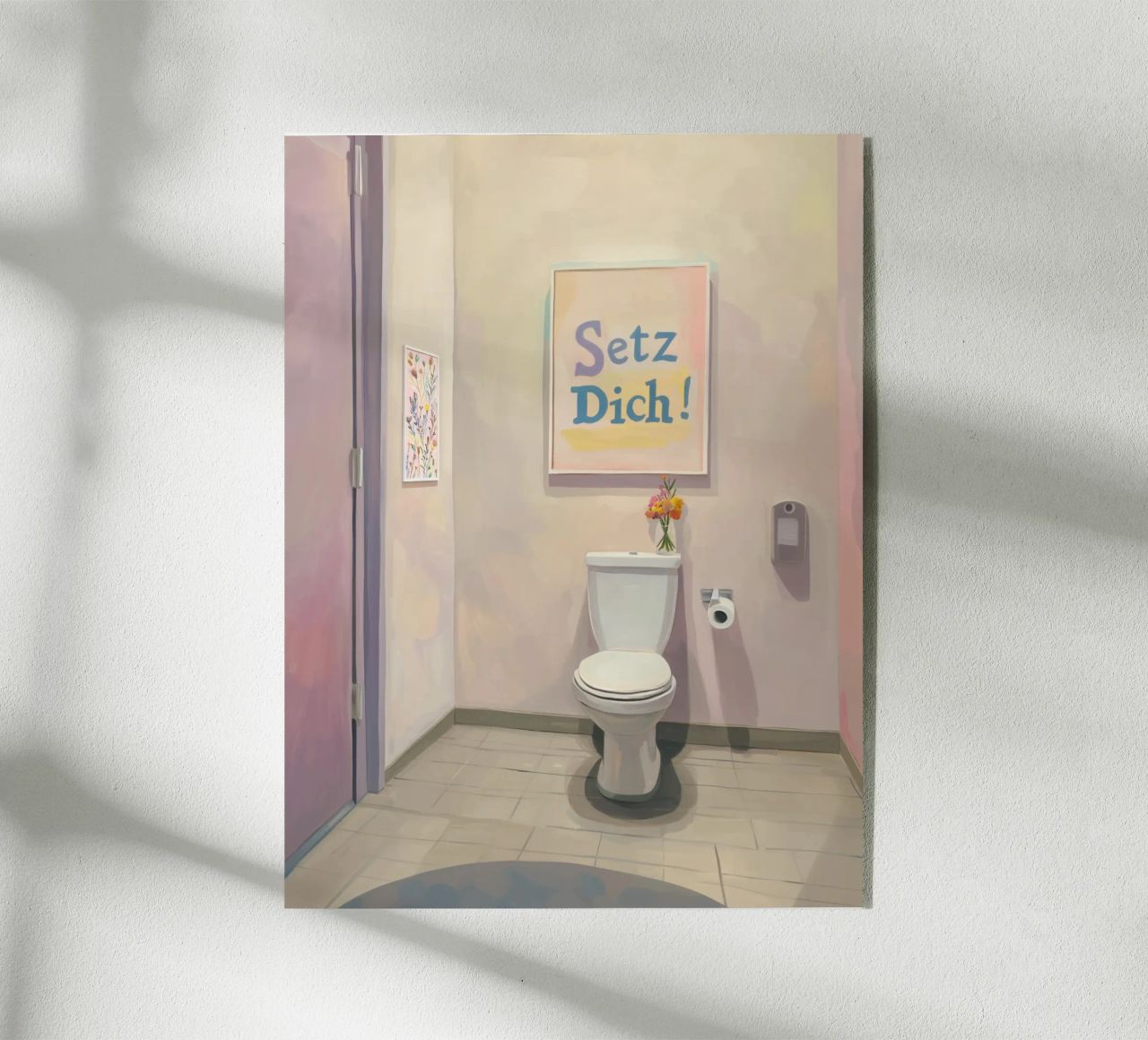 WC, setz dich Slogan Acryl-Glas von Carinaprint