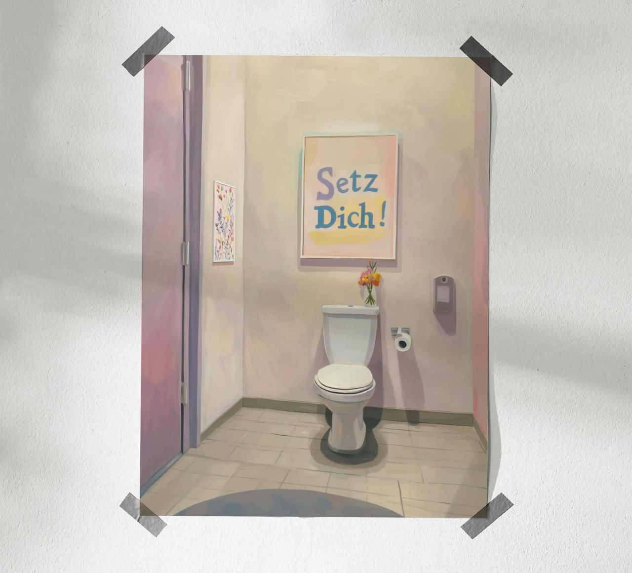 WC, setz dich Slogan Poster von Carinaprint