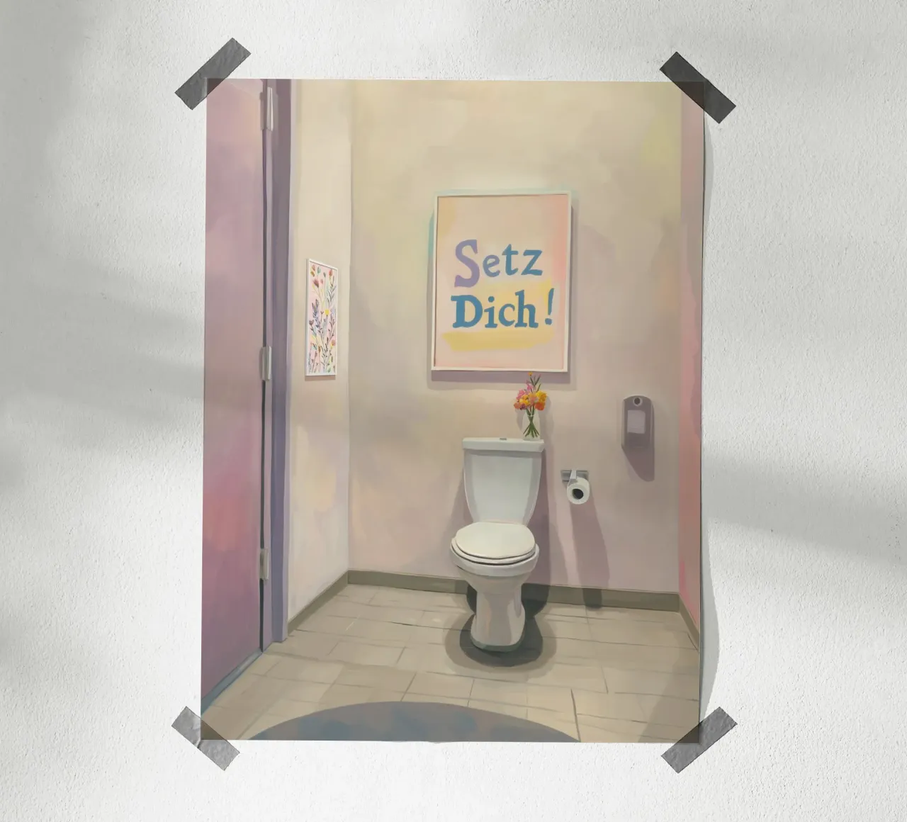 WC, assieds-toi Slogan hahnemühle de Carinaprint