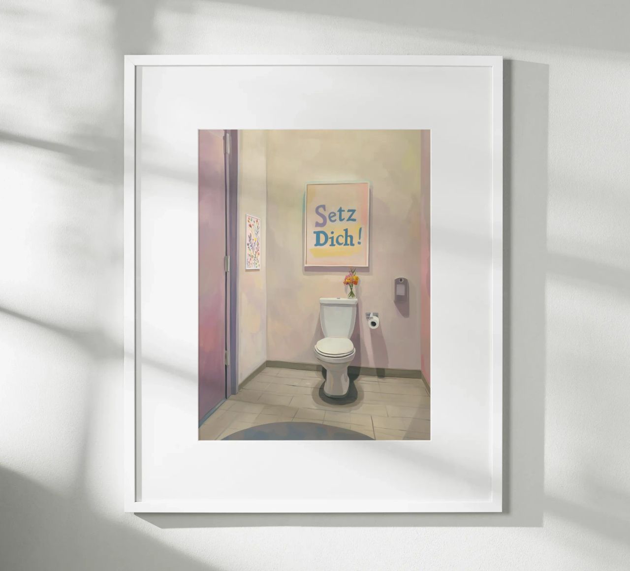 WC, setz dich Slogan Poster von Carinaprint