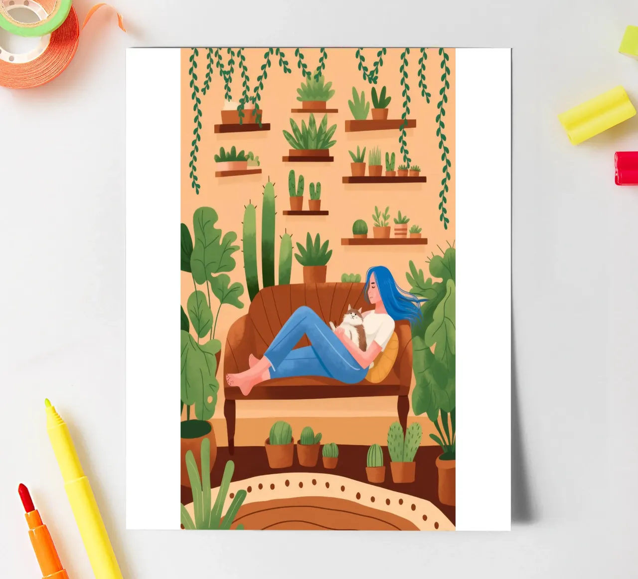 Peaceful Green Retreat sticker sheet by Fine Sanctuary