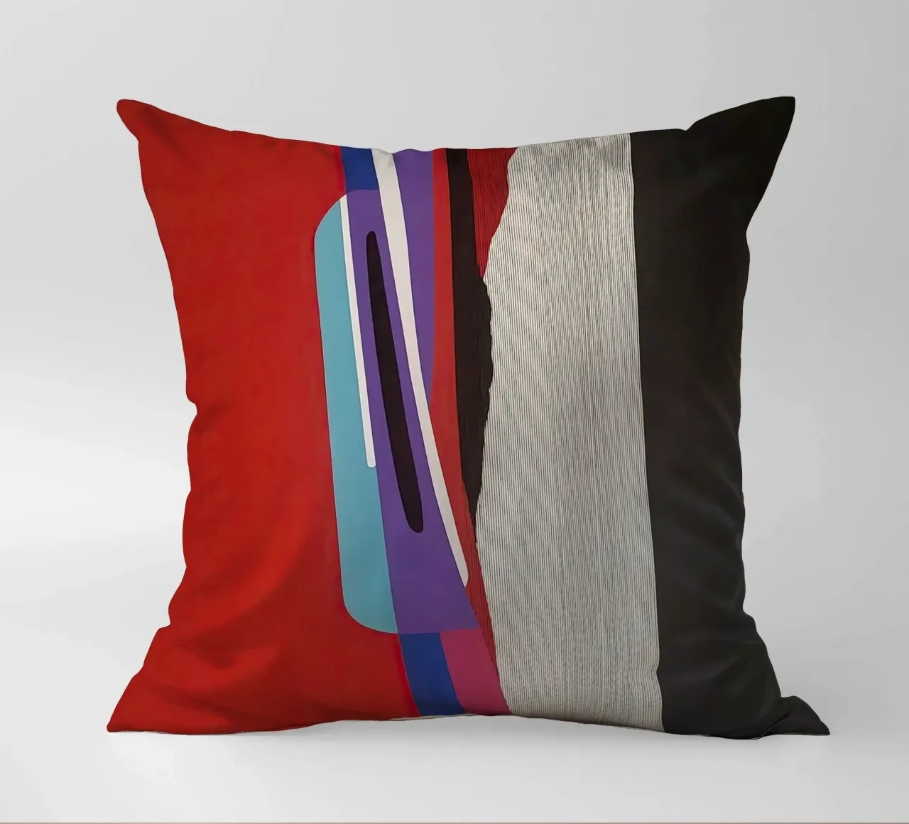 Colorful Abstract Shapes with Bold Vertical Contrast cuscino da Artbyvo