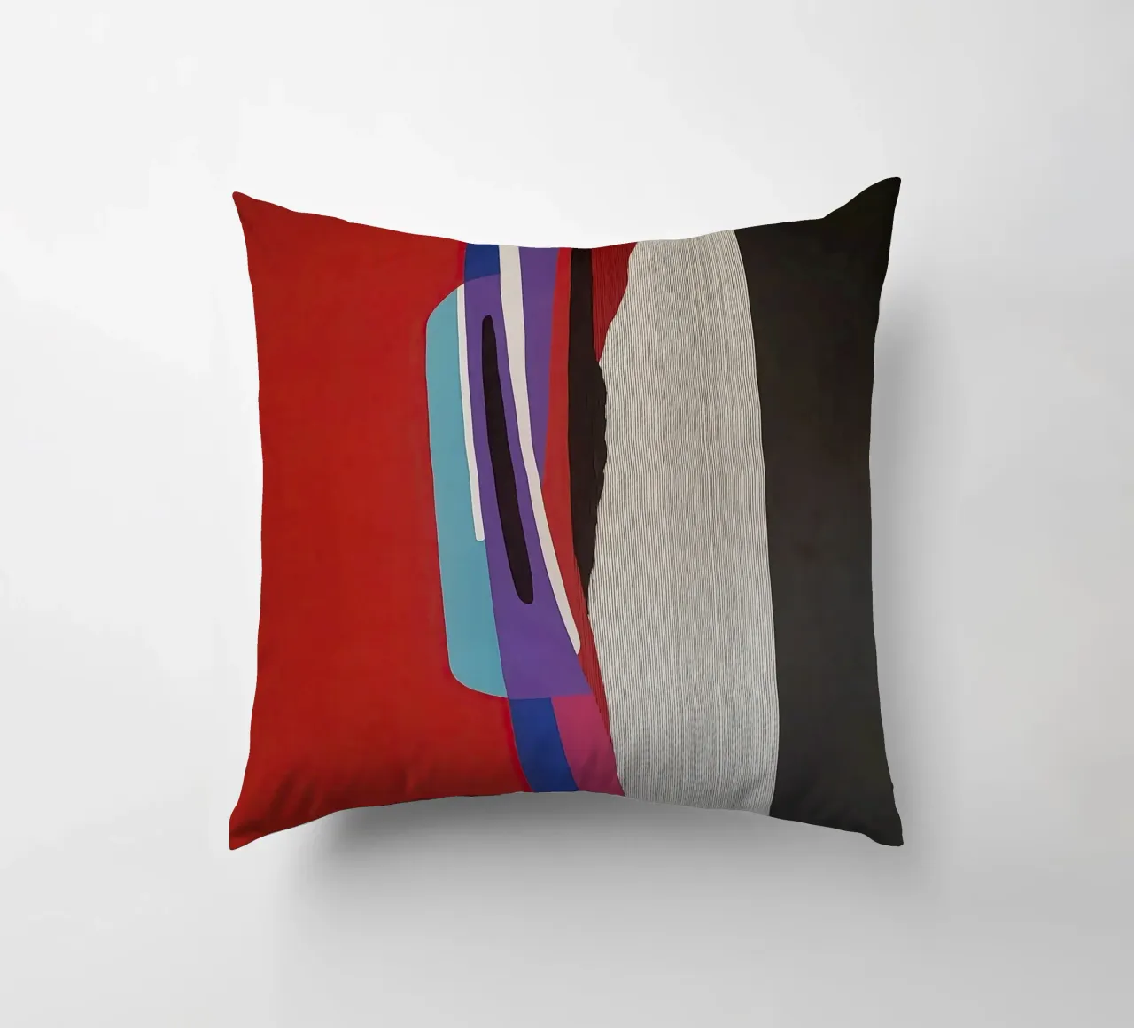 Colorful Abstract Shapes with Bold Vertical Contrast cuscino da Artbyvo