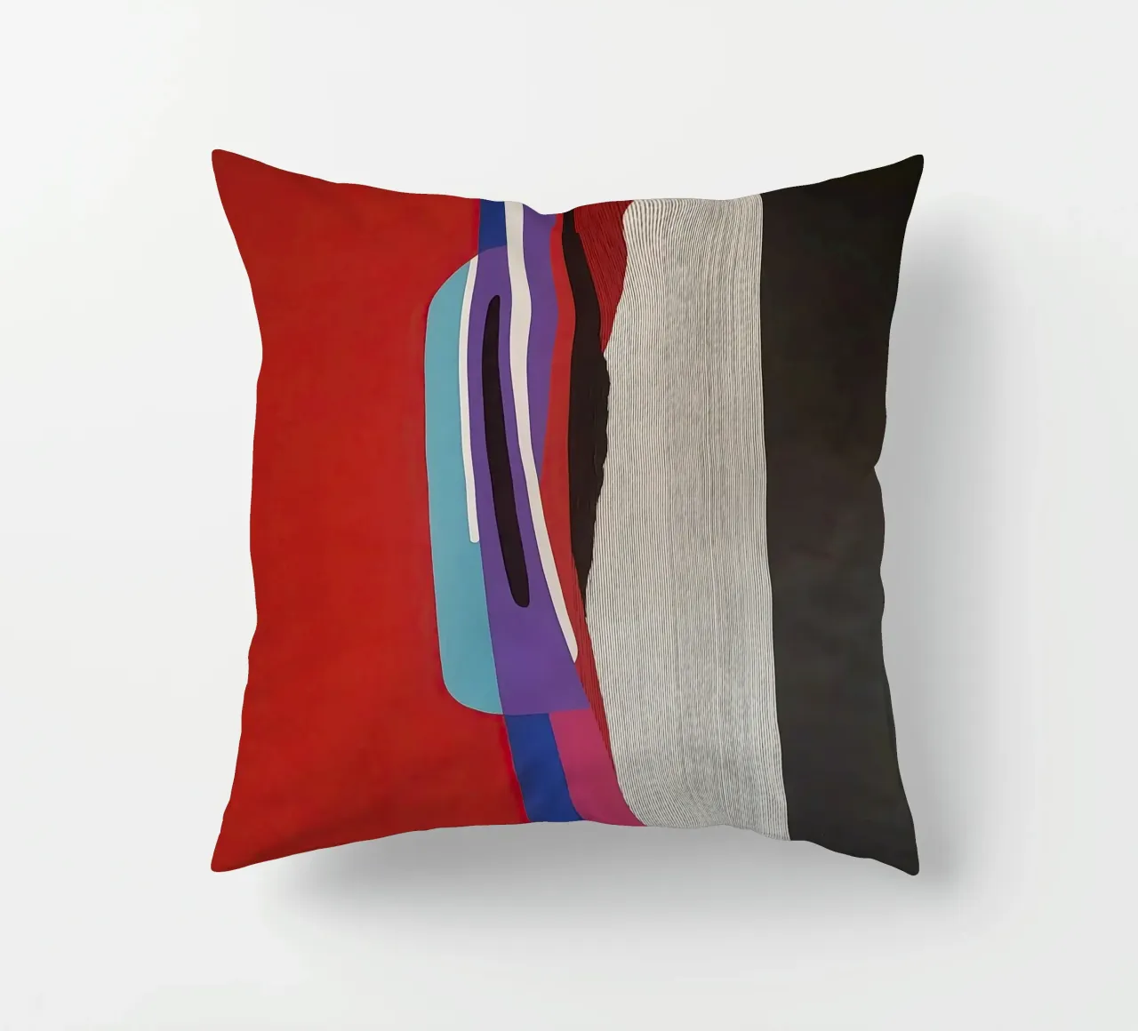 Colorful Abstract Shapes with Bold Vertical Contrast cuscino da Artbyvo