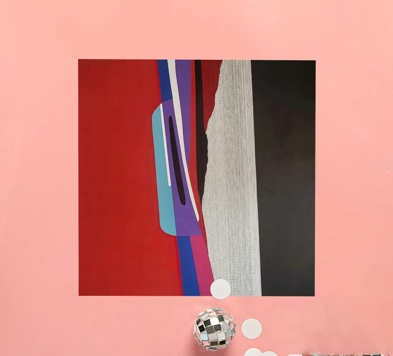 Colorful Abstract Shapes with Bold Vertical Contrast pegatina de Artbyvo
