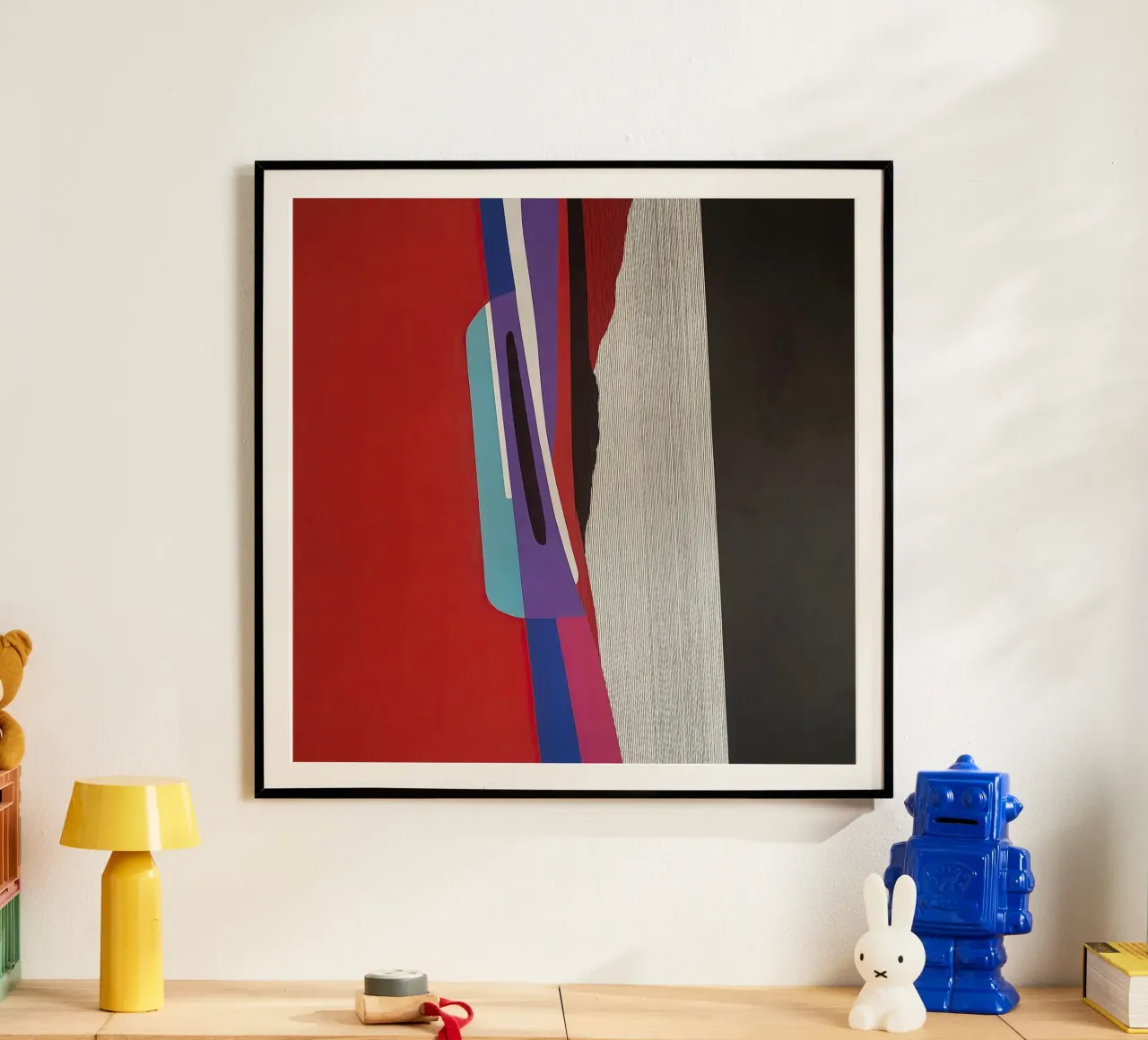 Colorful Abstract Shapes with Bold Vertical Contrast carta hahnemühle da Artbyvo