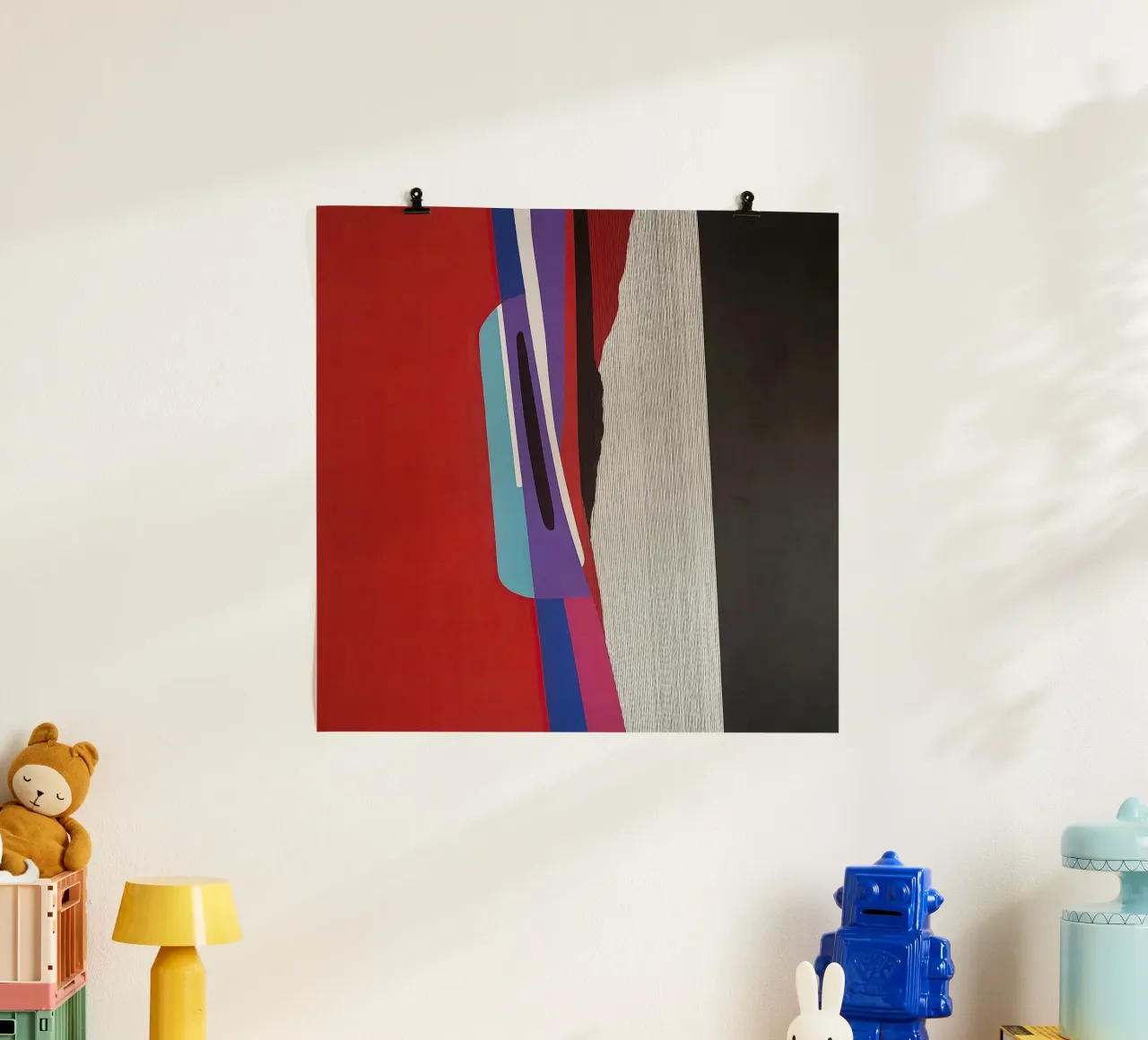 Colorful Abstract Shapes with Bold Vertical Contrast carta hahnemühle da Artbyvo