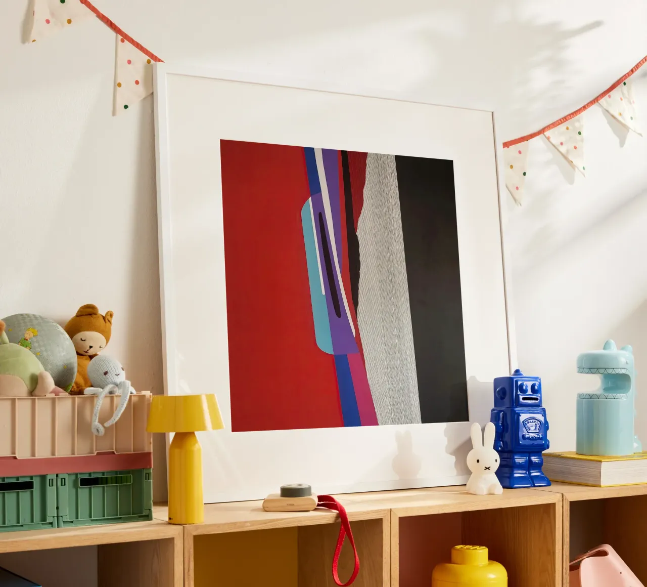 Colorful Abstract Shapes with Bold Vertical Contrast carta hahnemühle da Artbyvo