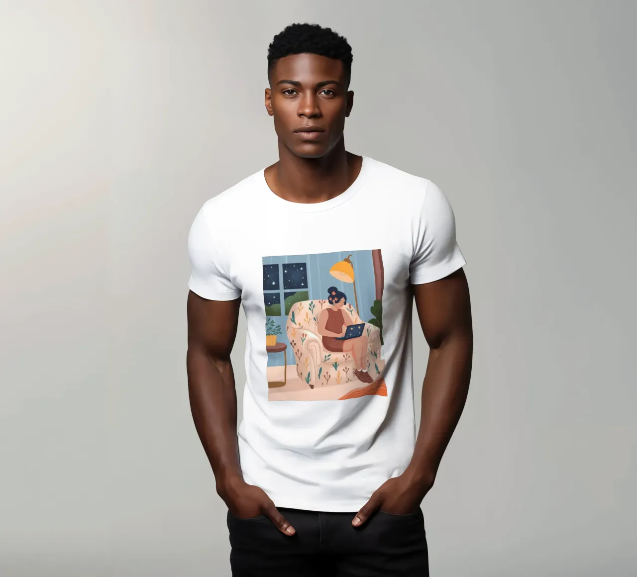 Studio notturno accogliente t-shirt da Fine Sanctuary