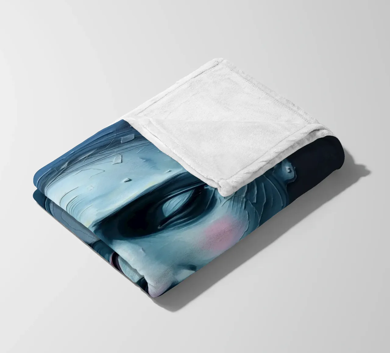 Ritratto emotivo di una figura con un'espressione serena coperta in pile da DesignDoodle