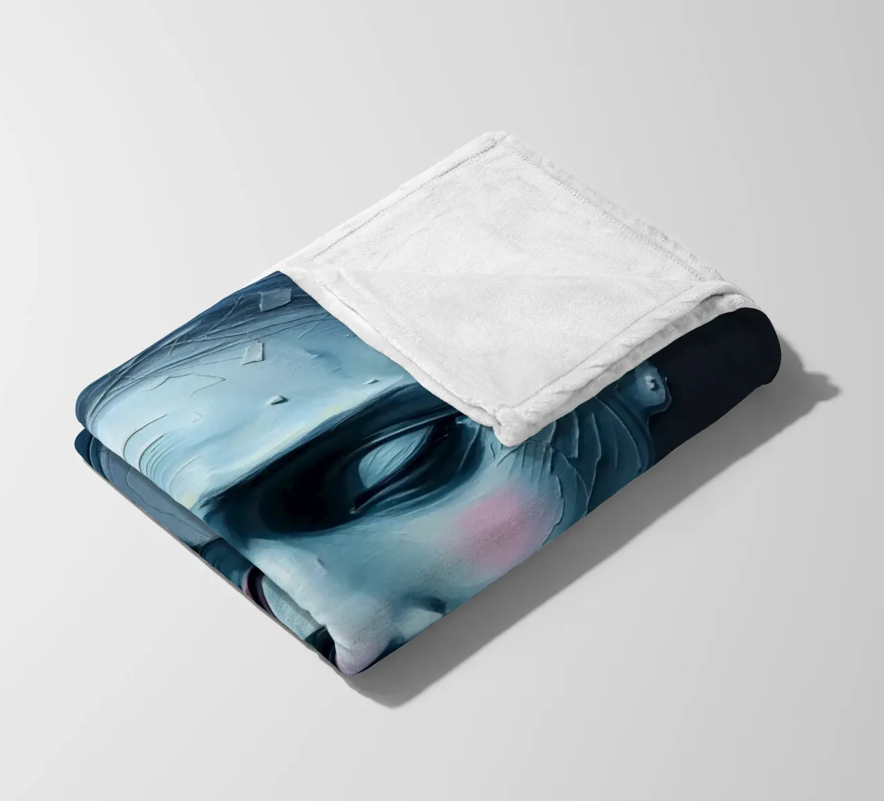 Ritratto emotivo di una figura con un'espressione serena coperta in pile da DesignDoodle