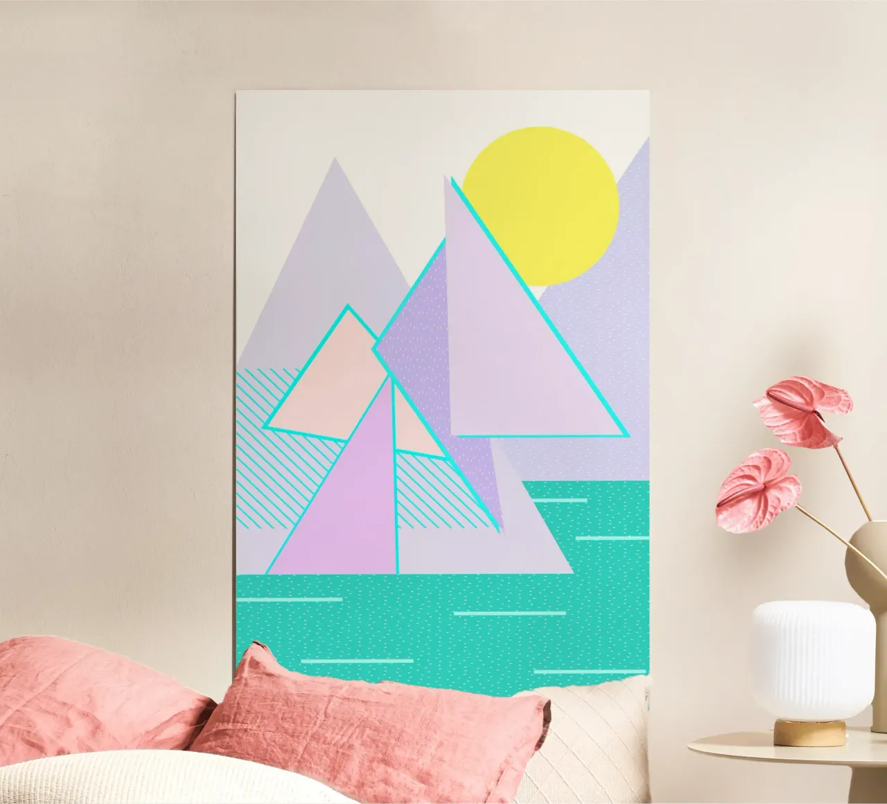 Ciao Montagne Colline della Lavanda poster con telaio in legno da SilverPegasus
