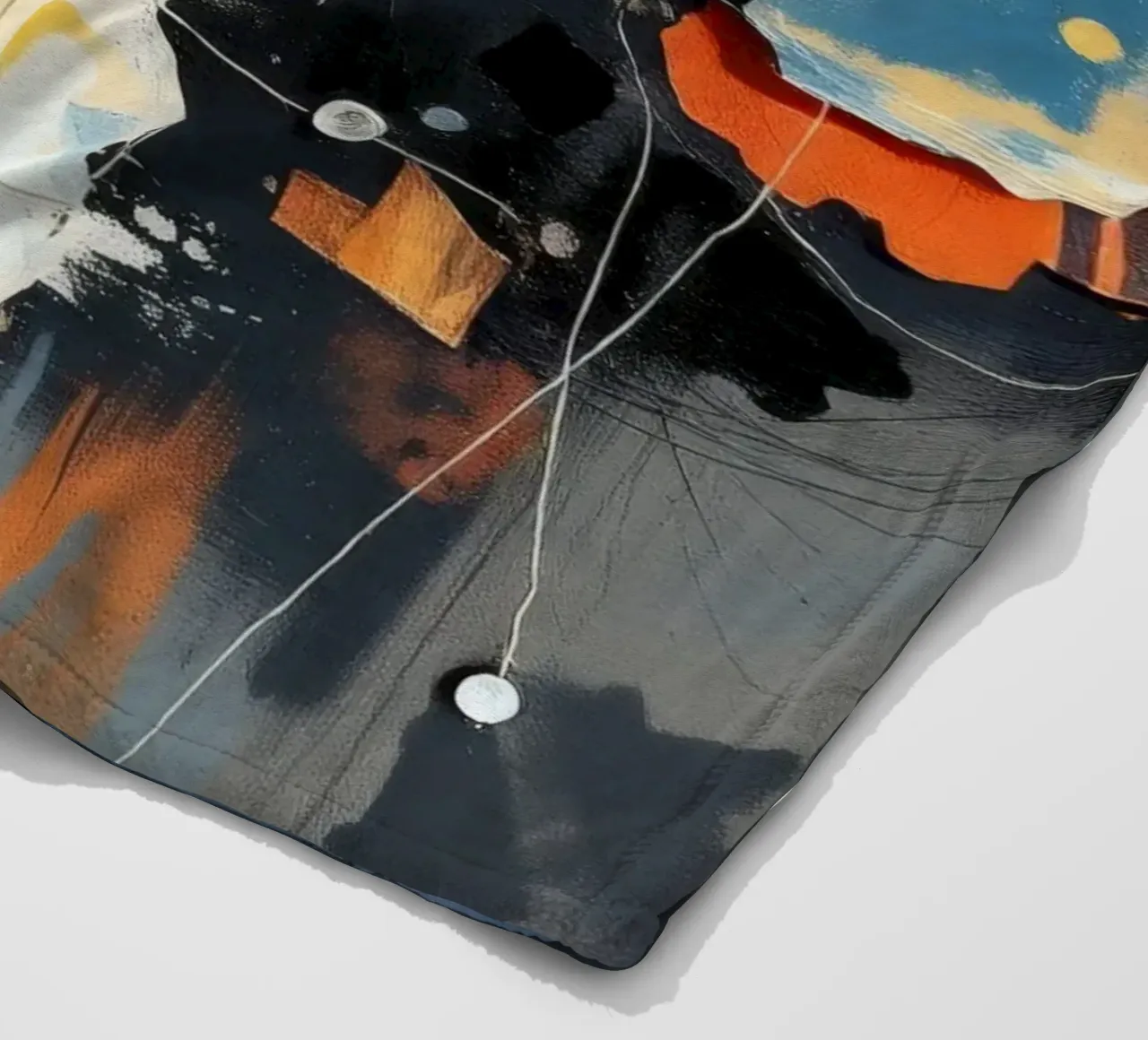 Abstract art composition featuring layered textures fleece blanket by DesignDoodle
