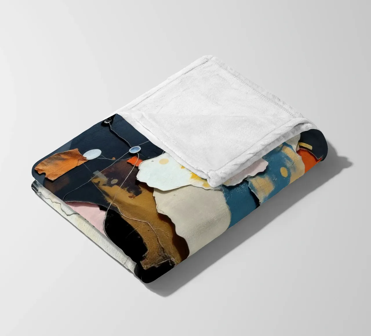 Abstract art composition featuring layered textures fleece blanket by DesignDoodle