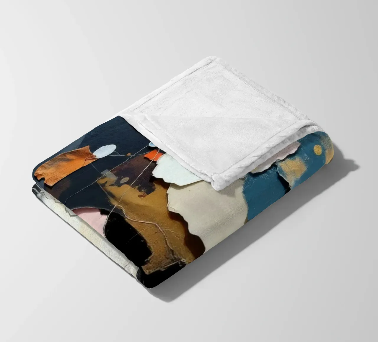 Abstract art composition featuring layered textures fleece blanket by DesignDoodle