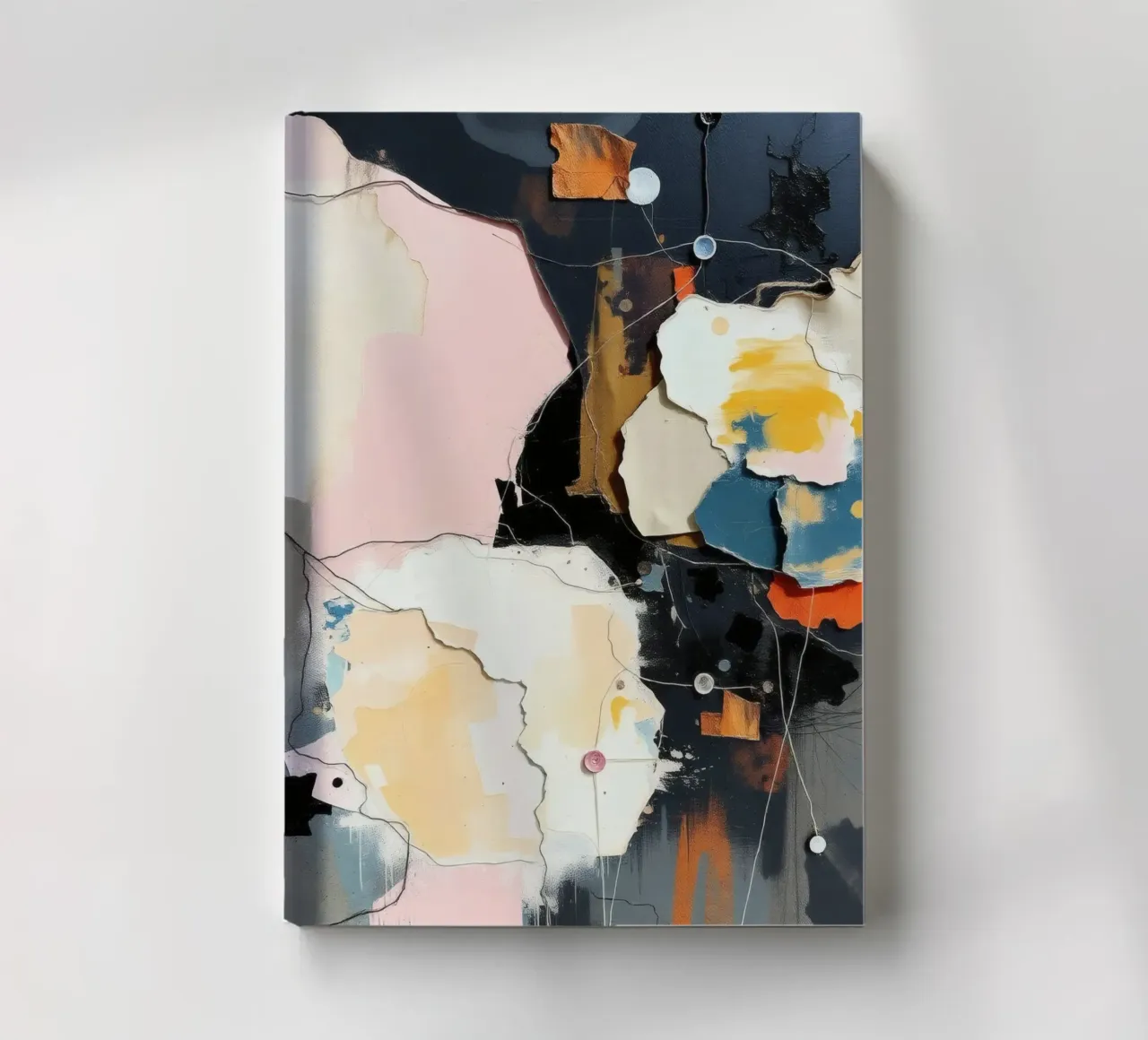 Abstract art composition featuring layered textures notebook by DesignDoodle
