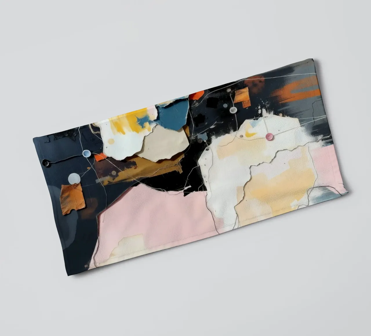 Abstract art composition featuring layered textures towel by DesignDoodle