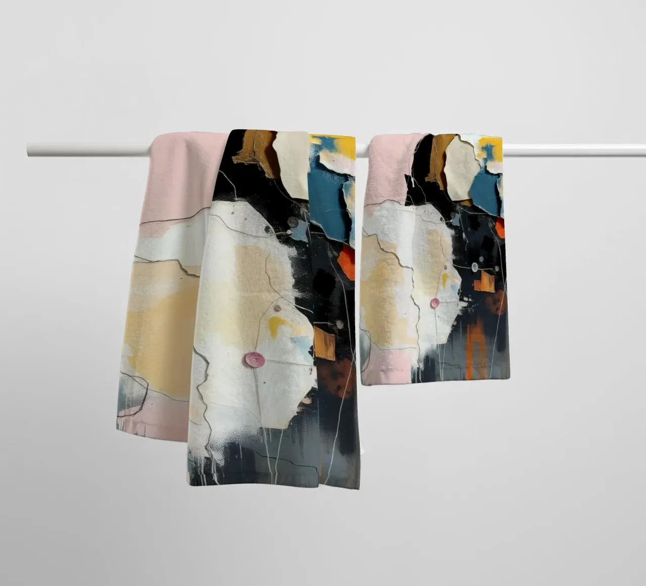 Abstract art composition featuring layered textures towel by DesignDoodle