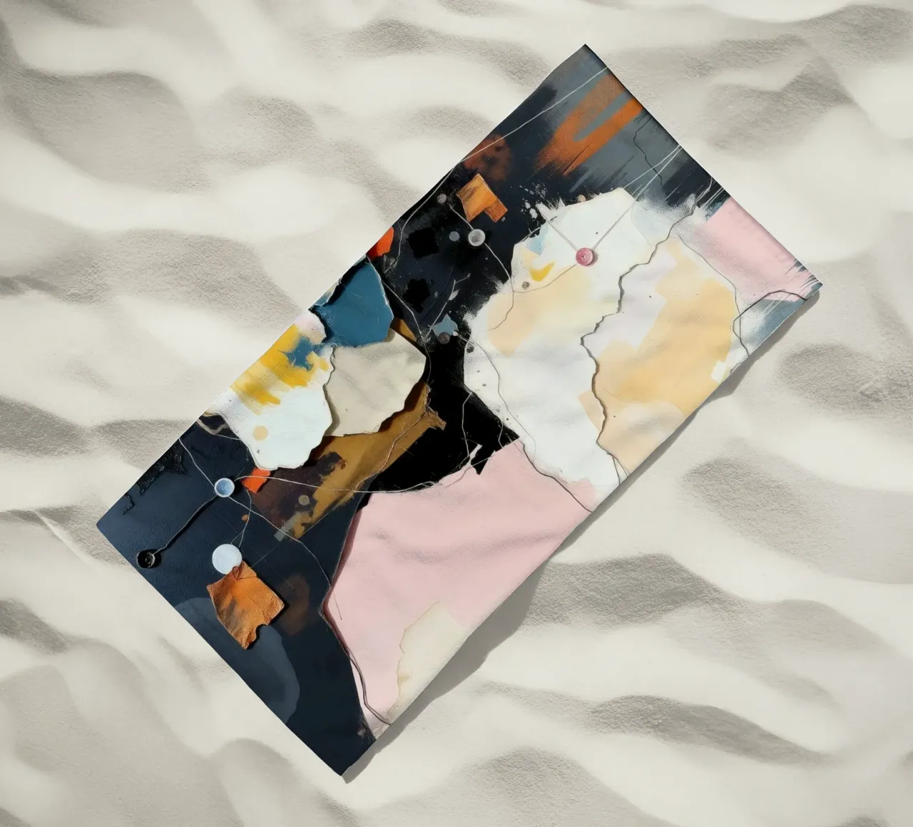 Composizione artistica astratta con texture stratificate telo mare da DesignDoodle