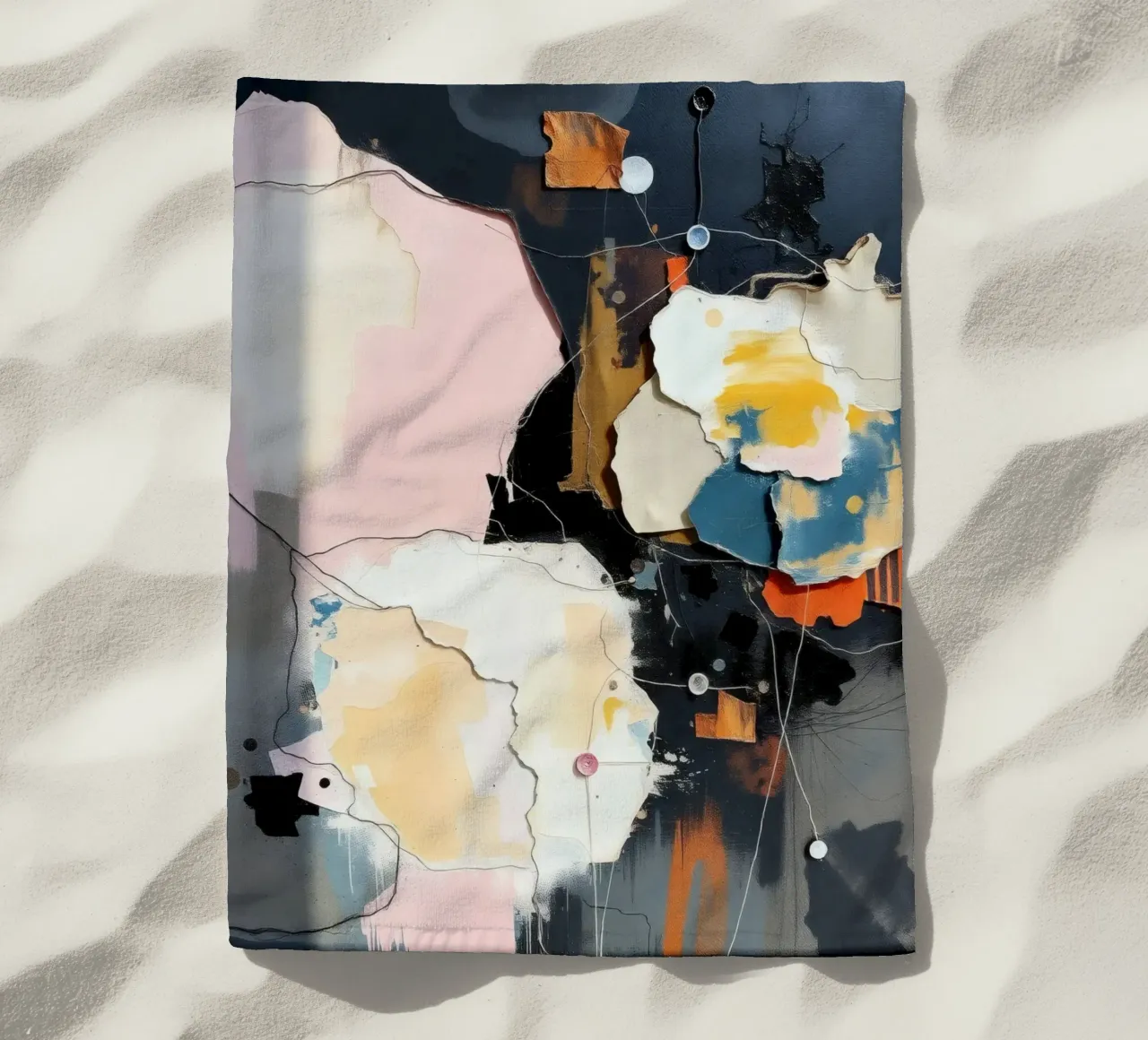 Composizione artistica astratta con texture stratificate telo mare da DesignDoodle
