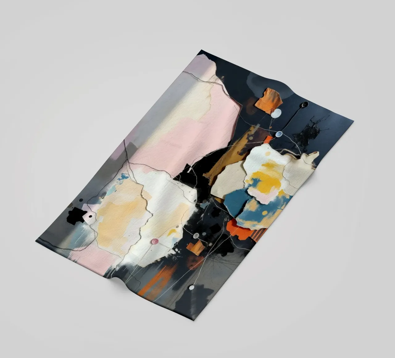 Composizione artistica astratta con texture stratificate telo mare da DesignDoodle