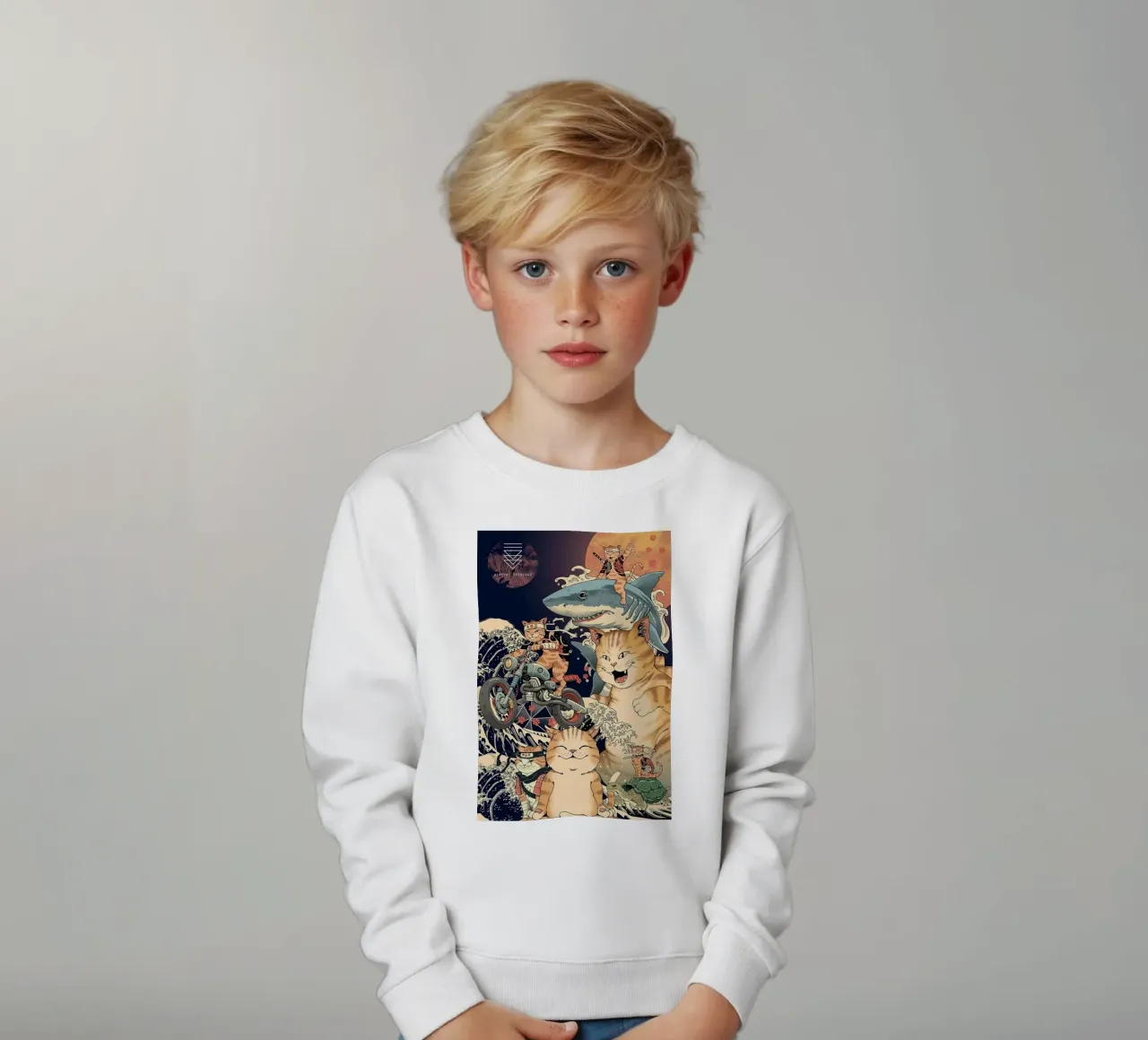 Canata giapponese Montage Ramen felpa bambino da Michel Studio