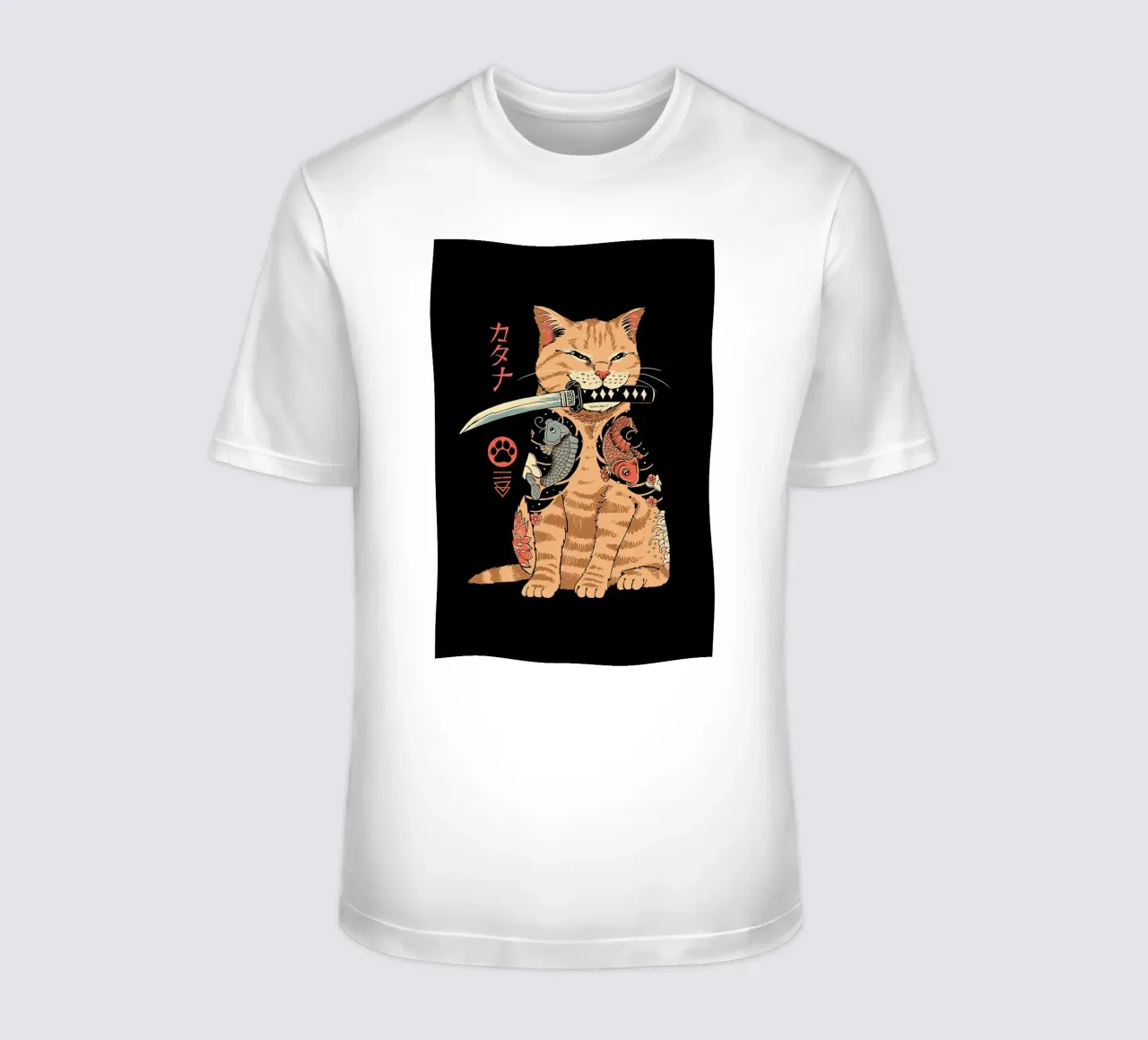 Japanese Cat Catana t-shirt by Michel Studio