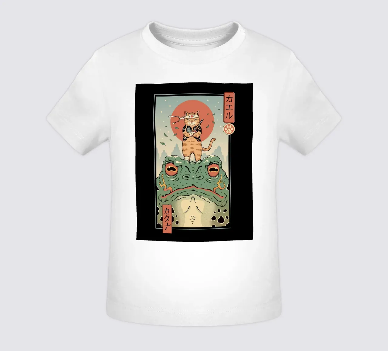 Japanese Catana And The Big Frog baby t-shirt by Michel Studio