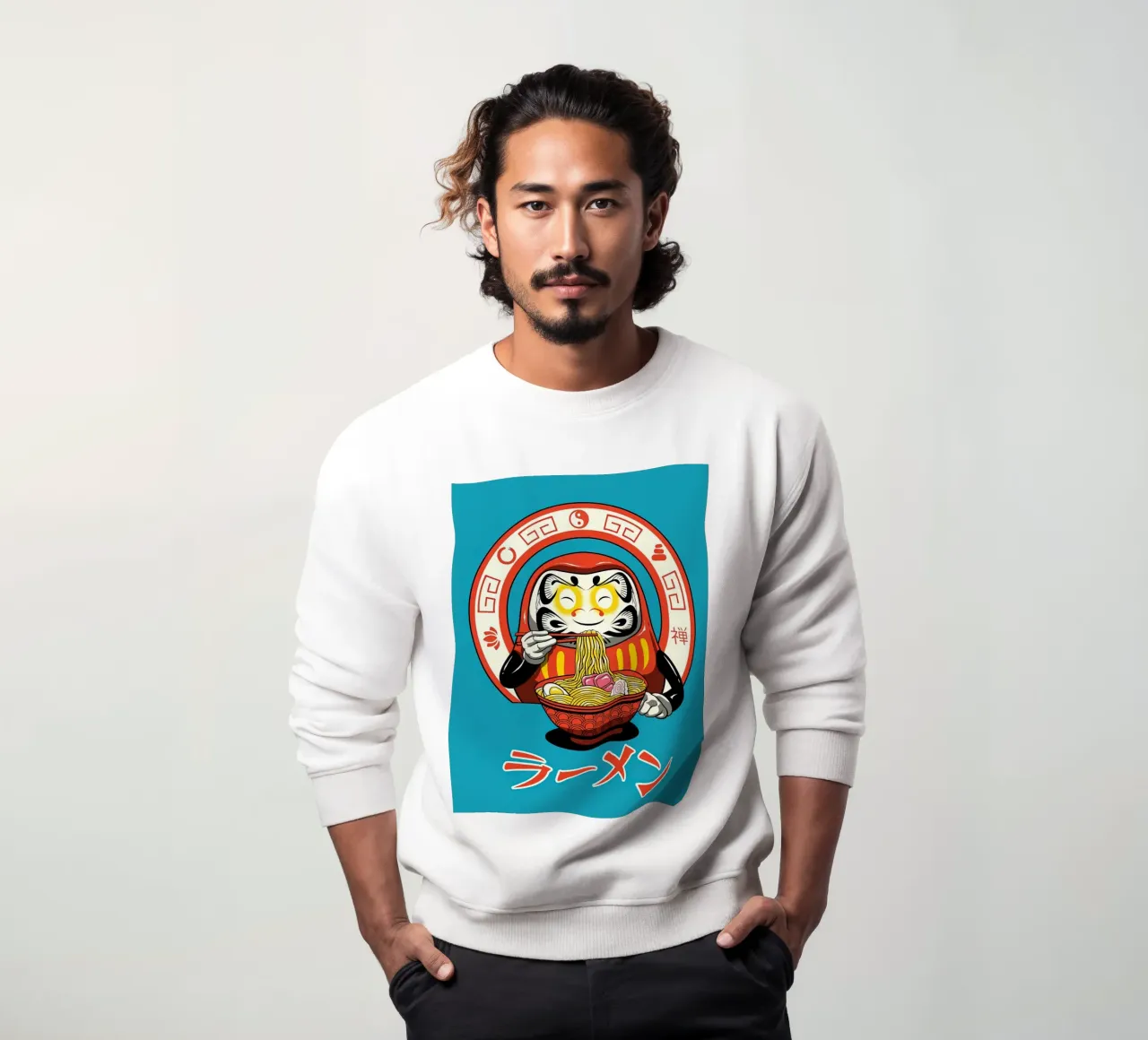 Ramen giapponese blu Shaker Neko felpa da Michel Studio