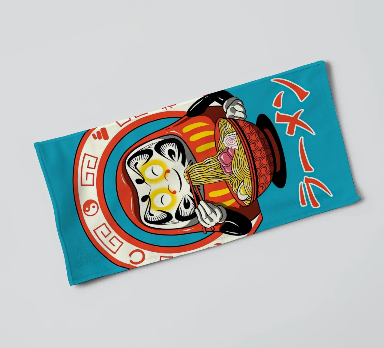 Japanese Blue Shaker Neko Ramen towel by Michel Studio