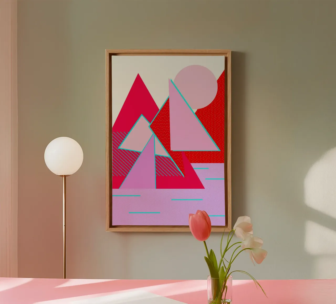 Hello Mountains Flowering Slopes canvas with Floater frame by SilverPegasus