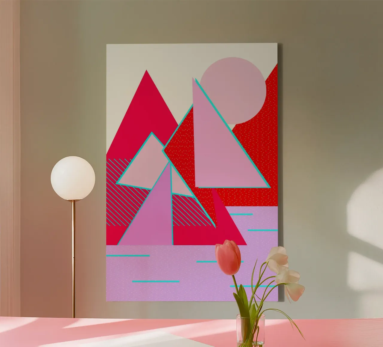 Hello Mountains Flowering Slopes canvas with Floater frame by SilverPegasus