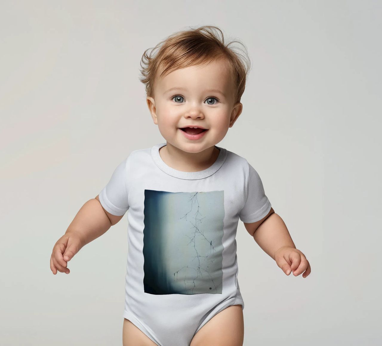 Abstract artwork depicting intricate branching patterns short-sleeve baby romper by DesignDoodle