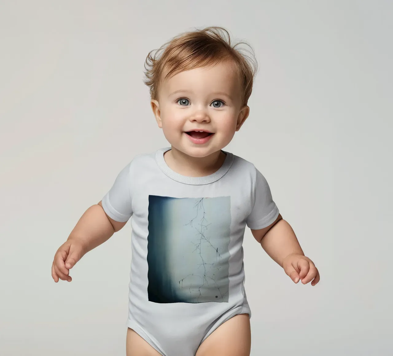 Abstract artwork depicting intricate branching patterns short-sleeve baby romper by DesignDoodle