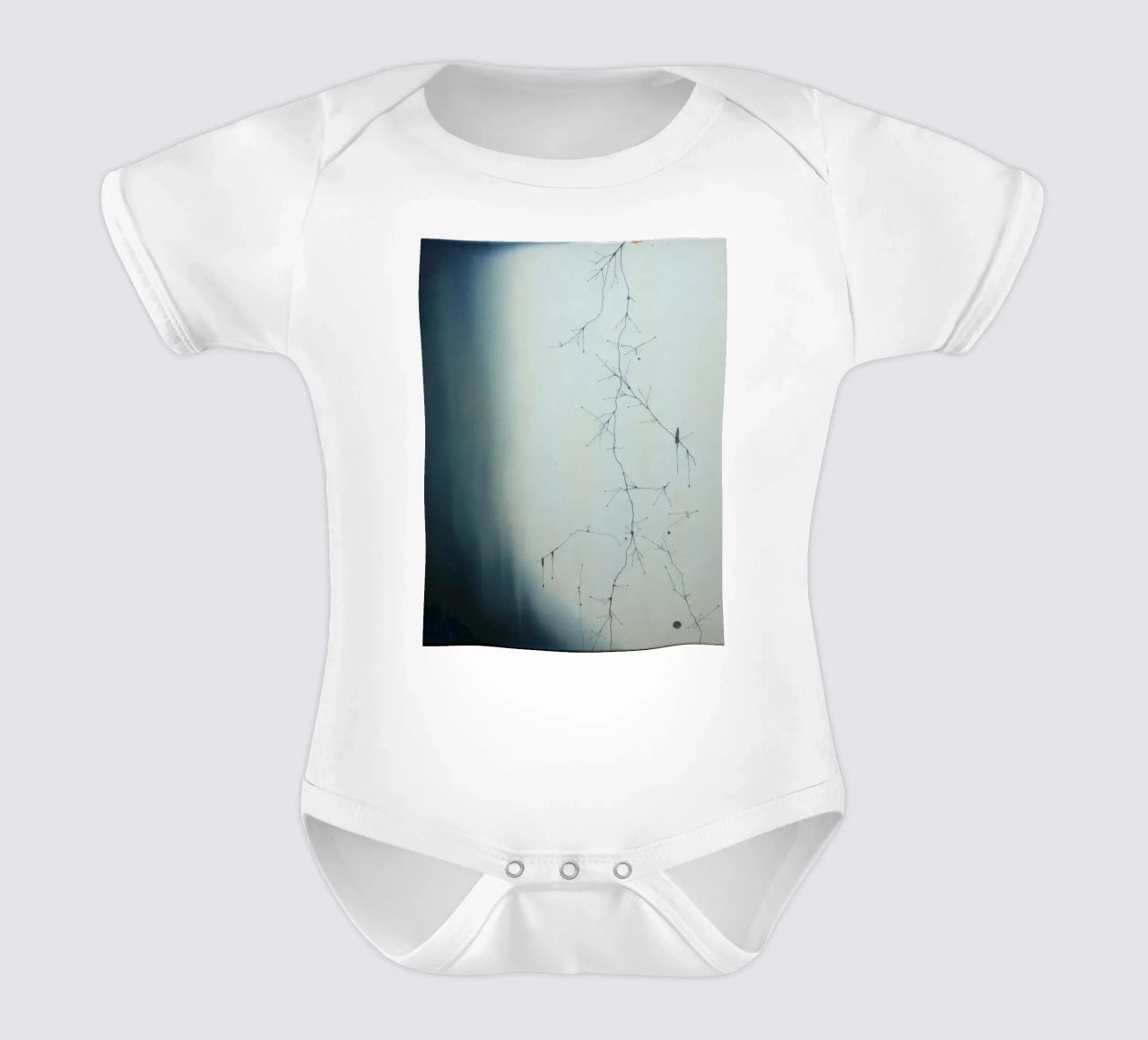 Abstract artwork depicting intricate branching patterns short-sleeve baby romper by DesignDoodle
