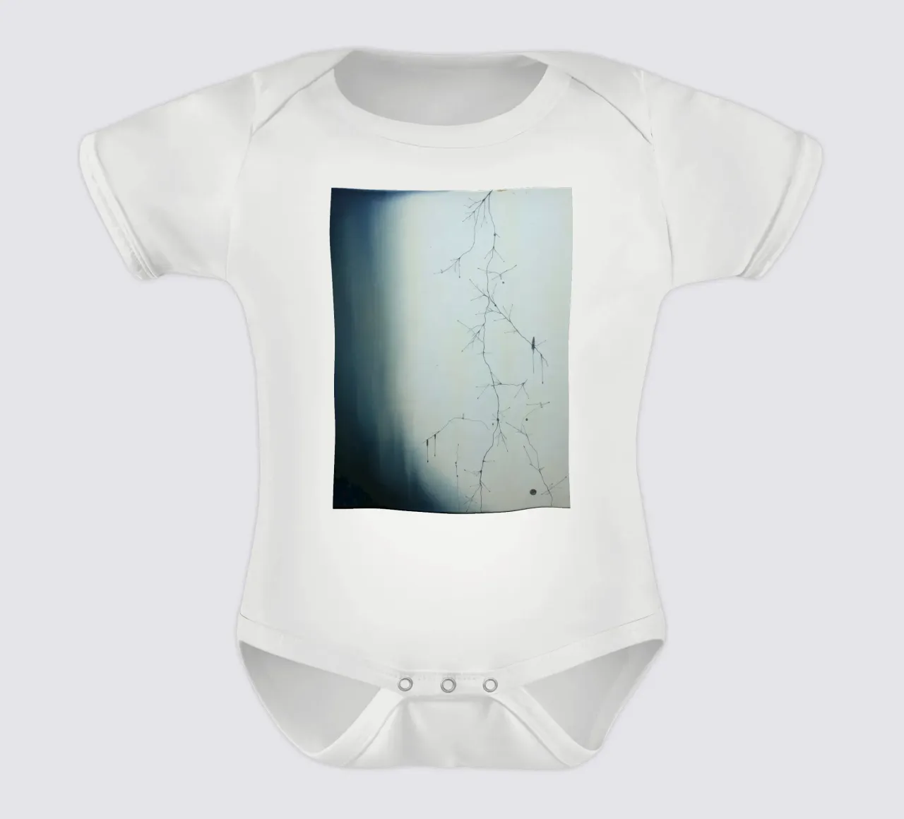 Abstract artwork depicting intricate branching patterns short-sleeve baby romper by DesignDoodle