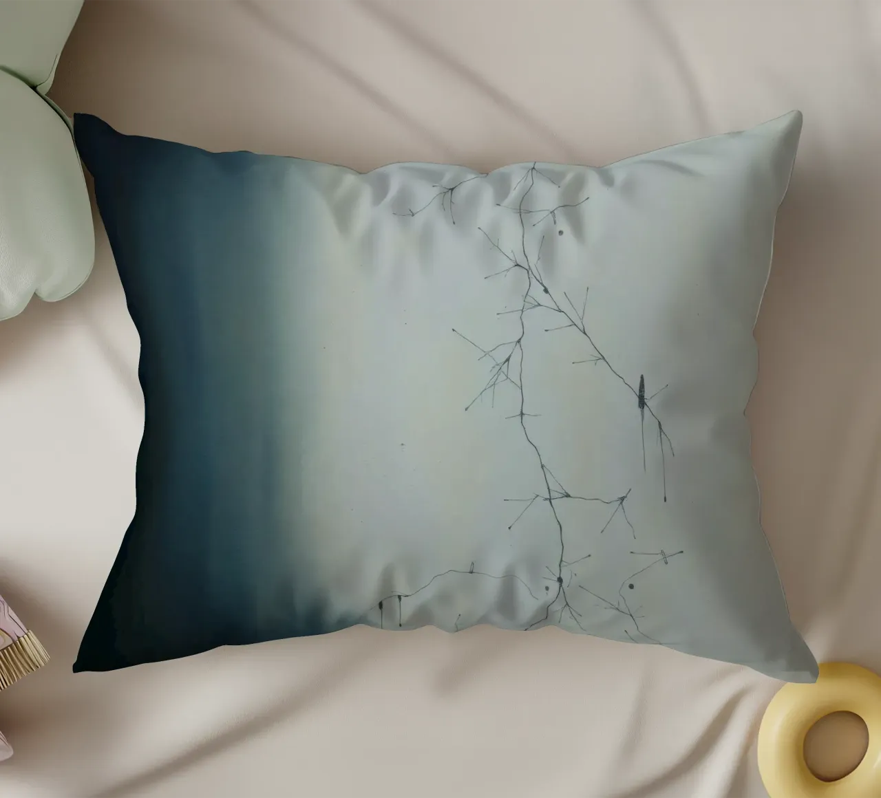 Abstract artwork depicting intricate branching patterns decorative cushion by DesignDoodle