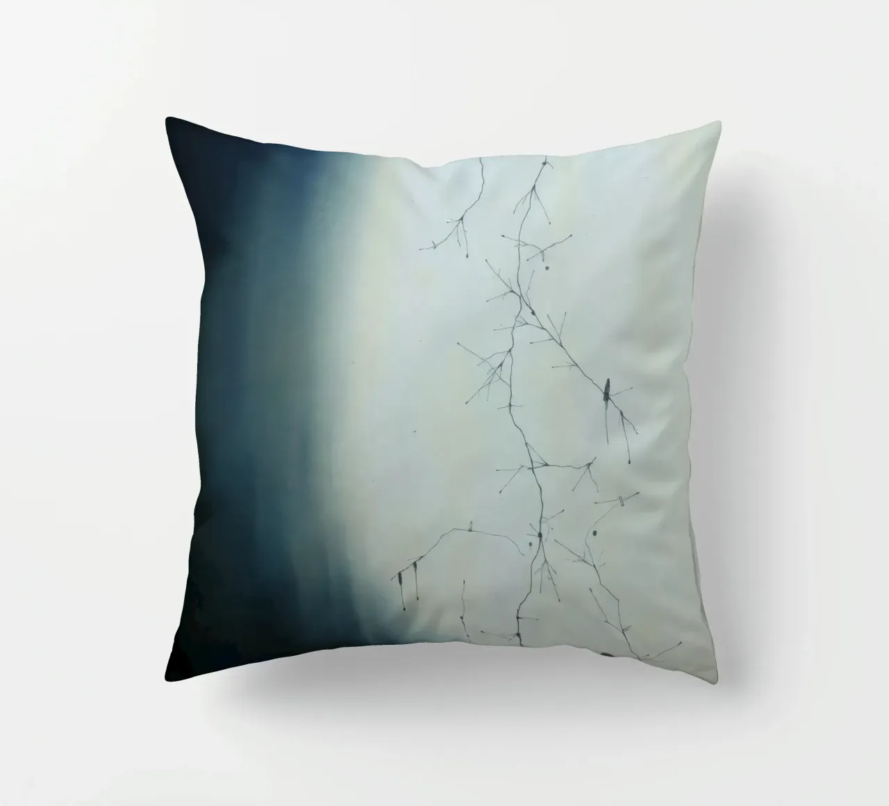 Abstract artwork depicting intricate branching patterns decorative cushion by DesignDoodle