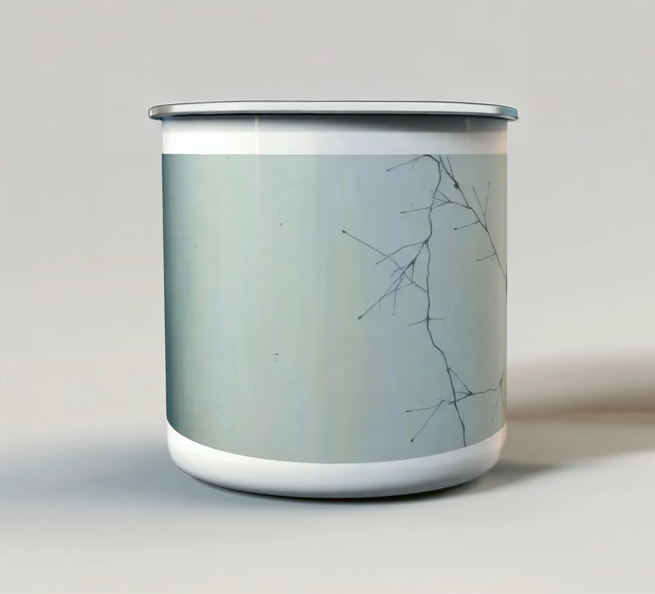 Œuvre d'art abstraite représentant des motifs de ramification complexes mug en émail de DesignDoodle