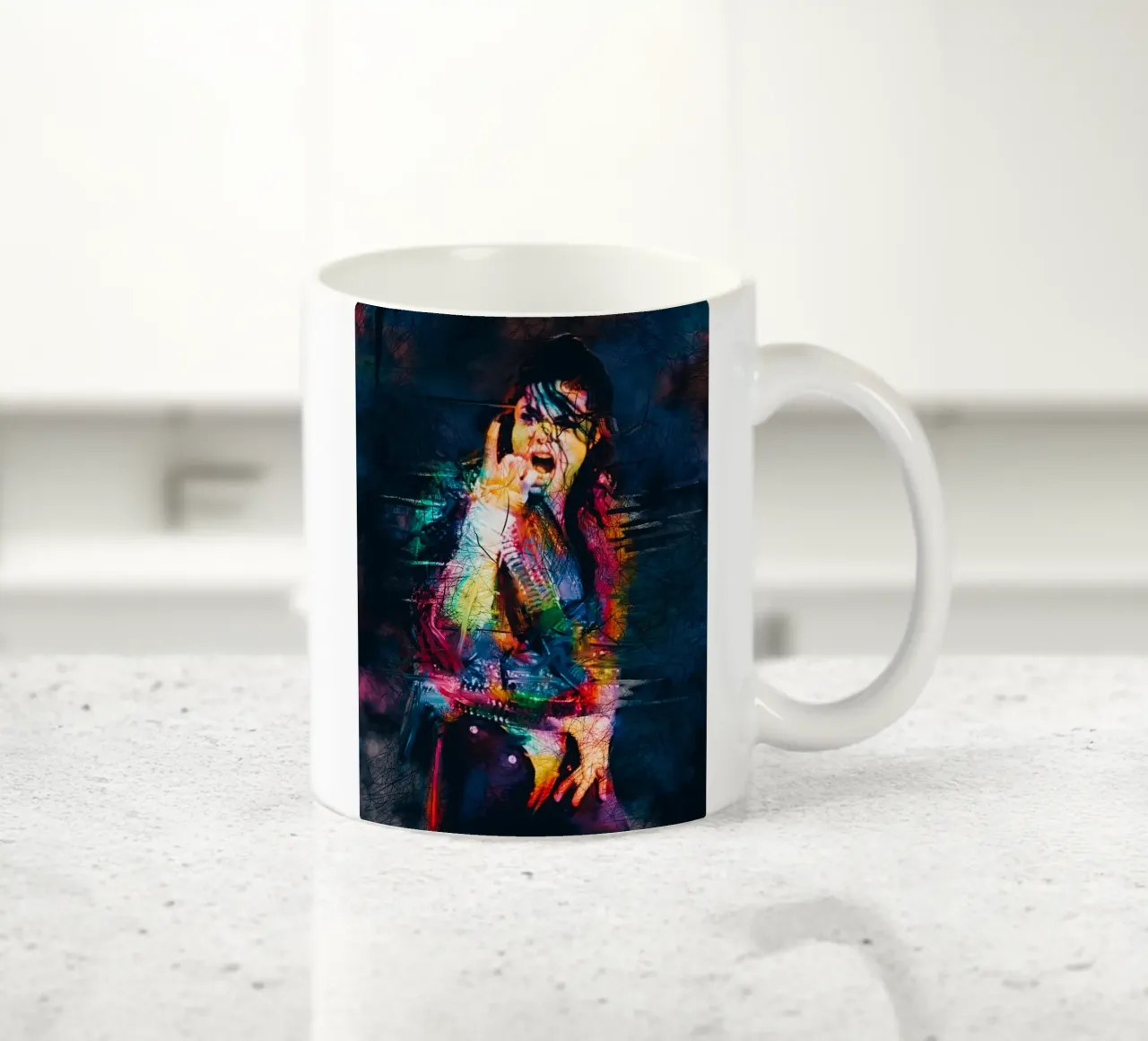 Michael Jackson abstract art ceramic mug by Hantamrata