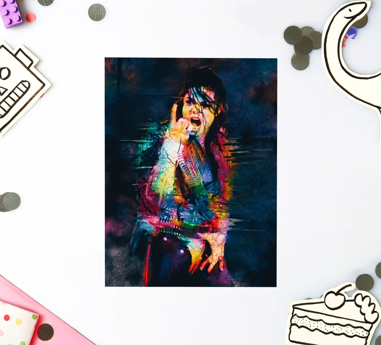 Michael Jackson abstract art sticker by Hantamrata