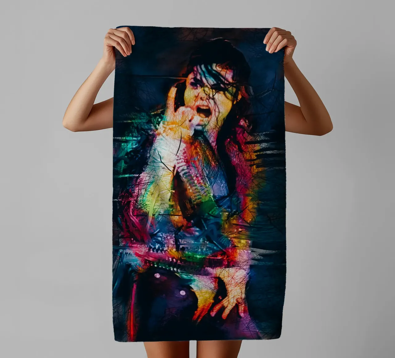 Michael Jackson abstract art towel by Hantamrata