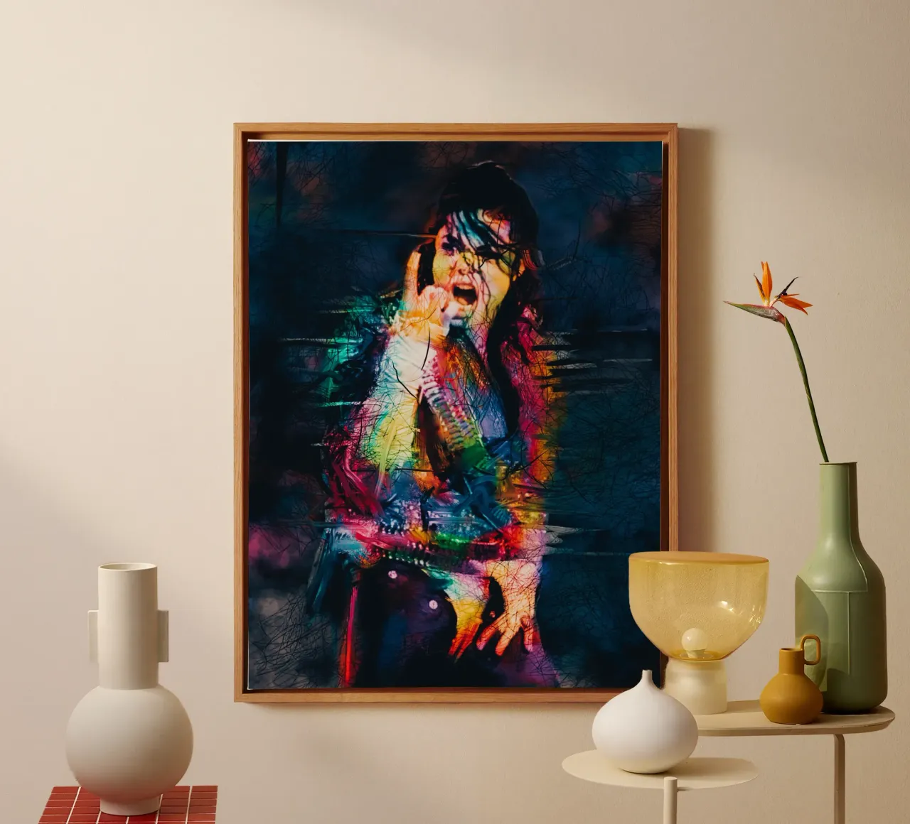 Michael Jackson abstracte kunst canvas met Baklijst van Hantamrata