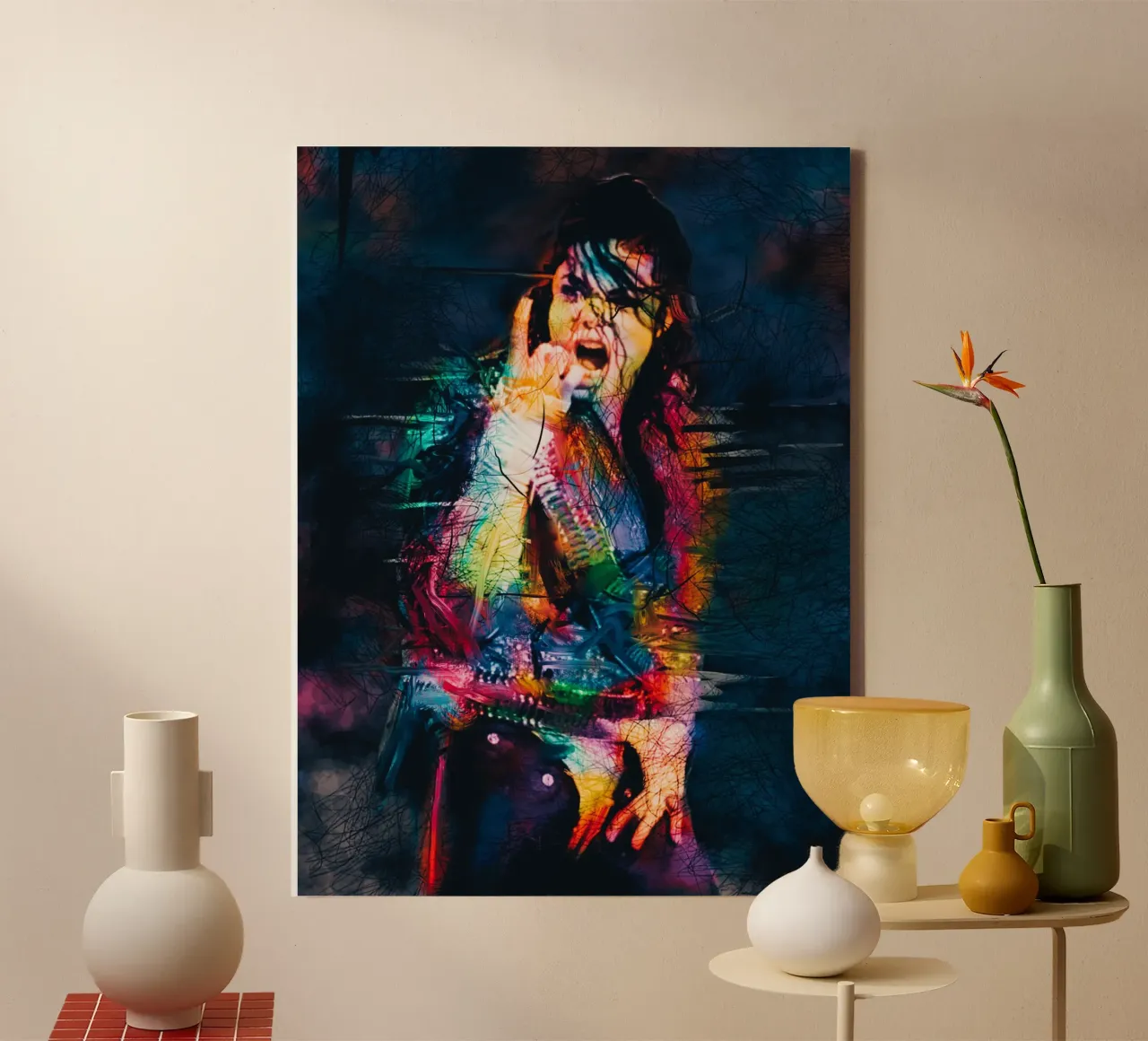 Michael Jackson abstracte kunst canvas met Baklijst van Hantamrata