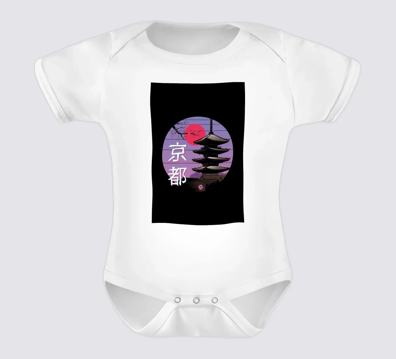 Japanese Retro Aesthetics short-sleeve baby romper by Michel Studio