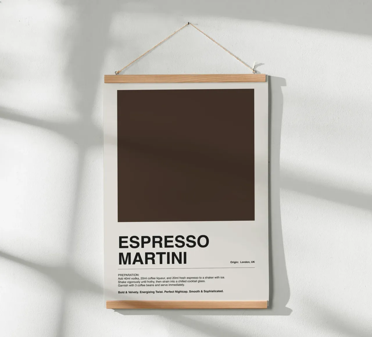 Espresso Martini Recipes poster con telaio in legno da ni-ja artboutique