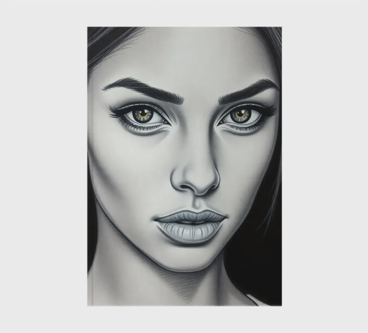 Gros plan d'une femme aux traits remarquables et à l'allure captivante. carnet de notes de DesignDoodle